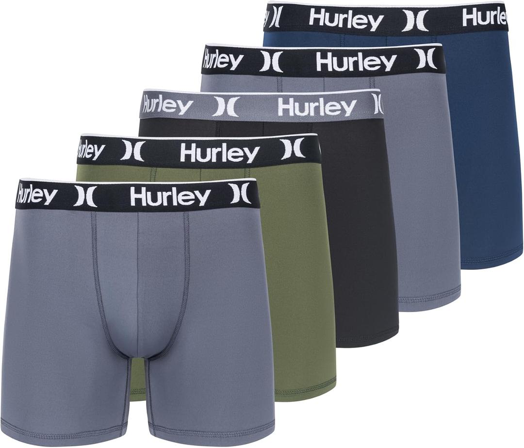 Hurley mens 5 Pack Stretch Boxer Briefs (Small, Charcoal Fern Combo) Hurley mens 5 Pack Stretch Boxer Briefs (Small, Charcoal Fern Combo)