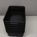 [ 8 Pack ] Plastic Storage Baskets - Small Pantry Organization and Storage Bins - Household Organizers for Laundry Room, Bathrooms, Kitchens, Cabinets, Countertops, Under Sink or On Shelves - Black