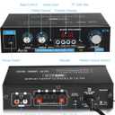Stereo Amplifier AK35 Bluetooth 5.0 Receiver Home Audio 100Wx2 Dual Channel Speaker Amplifier with FM Radio, USB, SD Card Input for Home Theater Audio Stereo System with Remote Control