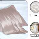 Mulberry Silk Pillowcase for Hair and Skin Standard Size 20"X 26" Pillow Case with Hidden Zipper Soft Breathable Smooth Cooling Silk Pillow Covers for Sleeping (Lotus Root Pink,Standard,1Pcs)