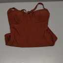 SUUKSESS Womens Tummy Control Slimming One Piece Swimsuits Sexy V Neck Crisscross Back Bathing Suits Push up Swimwear(Coffee Brown，Medium)