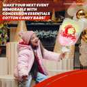 Concession Essentials Cotton Candy Bags-300CT Cotton Candy Bags with Twist Ties, 0.5" Height, 18" Width, 12" Length (Pack of 300)