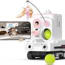 Pmate AI Pet Camera Robot Companion for Dogs & Cats Robot Camera with Visual Recognition Remote Video Interaction Auto Feeding & Play Red Light Teaser Night Vision Auto Charging Pink