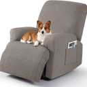 Timeles Extra Wide Recliner Chair Cover Reclining Couch Cover Sofa Slipcover Stretch Soft Washable (Single-Seater Oversized, Taupe)