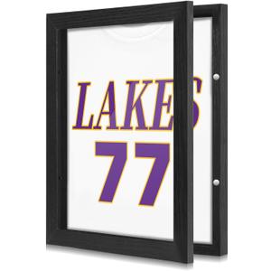 16" x 20" T Shirt Frames for Wall Display, Jersey Frame Display Case with UV Protection Acrylic, Wood Shadow Box Frame Depth of 1", Display Case for T Shirts, Jerseys, Memorabilia (Black)