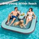 71" x 71" Inflatable Floating Dock for 2 Adults, 500 lbs Capacity Floating Island Platform with Mesh Water Hammock, UV and Puncture Resistant for Sunbathing, Lake Lounging and Water Relaxation, Large