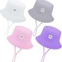 Cooraby 4 Pack Baby Girl Sun Hat Toddler Adjustable Wide Brim Bucket Hat