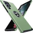 JAME for Samsung Galaxy S22 Ultra Case, Slim Soft Bumper Protective Case For Samsung S22 Ultra Cover, with Invisible Ring Holder Kickstand for Galaxy S22 Ultra Case, Army Green