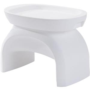 Step2 Vero Side Table with Serving Tray, Outdoor/Indoor Waterproof Patio Furniture, Use in Pools Up to 9" Water or Poolside Ledge, Made of Durable Plastic, Integrated Weight System, White
