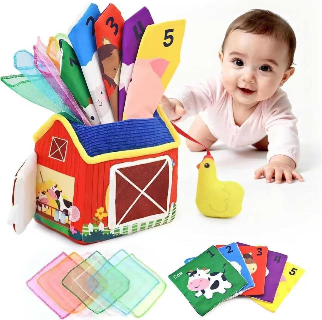 weirtoya Baby Tissue Box Toy 6 to 12 Months for Babies Toys Montessori Toys Learning Toys Sensory Toys Boy Girl Gifts for Babies 6 12 18 Months Old Christmas Baby Stocking Stuffers