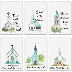 Hahafelt 6 Pcs Christian Bulk Church Hymn Tea Towels Christian Hand Towels Religious Gift for Mother's Day Church Gifts for Women Mom Mother Grandmother
