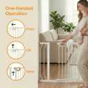 Baby Gates Extra Wide for Large Opennings with Door Pressure Mounted 85.5-90.6 Inch Extra Wide Baby Gate Dog gate for Doorways Indoor Metal Gate No Drilling with Walk-Through Door,White