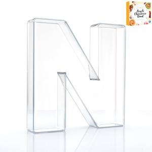 10" Acrylic Charcuterie Letters Fillable Tray, Reusable Alphabet Number Shaped Serving Plates for Charcuterie Board, Display Fruit, Candy, Cake, Party Decor, Birthday, Anniversary N