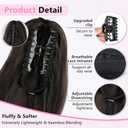 ALXNAN Ponytail Extension,18 Inch Claw Clip in Long Curly Wavy Black Brown Ponytail Hair Extension Jaw Clip on Pony Tails Hairpiece for Women