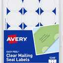 Avery Mailing Seals, 1" Round Labels, Clear, 480 Printable Mailing Labels (05248)