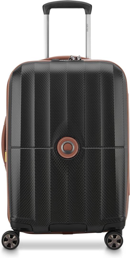 DELSEY PARIS Carrousel Hardside Expandable Luggage with Spinner Wheels, Black, Carry-on 21 Inch
