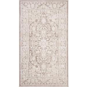 SAFAVIEH Reflection Collection Accent Rug - 2'3" x 3', Beige & Cream, Non-Shedding & Easy Cleaning, Ideal for Entryway, Living Room, Bedroom (RFT665A)