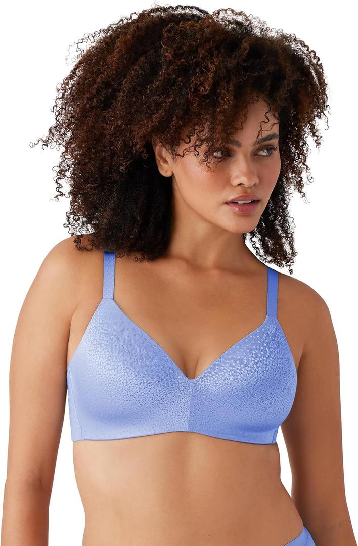 Wacoal Women's Back Appeal Wire Free T-Shirt Bra (38D, Blue Hydrangea)
