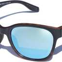 Floating Polarized Sunglasses, Water Sports Sunglasses for Men and Women (Black Gradient Tortoise Frame/Ice Blue Mirrored Lens)