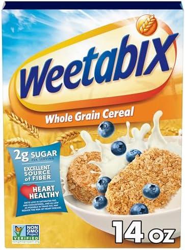 Weetabix Biscuits Whole Grain Cereal, Lightly Sweet Whole Grain Wheat Biscuits, Delicious as Part of Breakfasts or Snacks, 14 OZ Box Pack of 3 Best By JAN 27, 2026