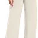 Promover Wide Leg Sweatpants for Women Tummy Control Flare Leggings Loose Pants for Business Casual Palazzo(Ivory,M,29"), XS