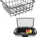 Wire Basket for Ninja FrostVault Hard Cooler & Wheeled Cooler - Heavy-Duty Organizer Rack for Efficient Storage, Dry-Goods Basket for Perfect for Camping Trips or Outdoor Parties, Black(L)