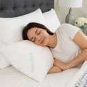 King Size Rayon Derived from Bamboo Pillows, Cooling Shredded Memory Foam Pillow Sets for Sleeping for Back, Stomach, Side Sleepers, Adjustable, Washable Cover,King (Pack of 1)