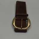 Yalice Women's Wide Leather Belt for Dresses Fashion Thick Waist Belts Chunky Suede Belt with Big Metal Buckle (Fits Waist Size:29''-35'', Brown-gold Buckle)