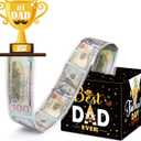 Meiidoshine Fathers Day Money Box for Cash Pull, Surprise Money Holer with 50Pcs Transparent Bags, A Funny Way to Give Cash as Grandpa Dad Gifts from Daughter Son Wife, Set of 5