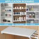 iayokocc Expandable Closet Tension Shelf Rod, Adjustable Metal Storage Rack,DIY Organizer Divider Separator for Cabinet Wardrobe Cupboard Kitchen Bathroom(Size:48-80cm)