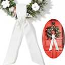 White Wreath Sash, Wreaths Scarf Blank Wreath Sash for Front Door Wedding Party Door Farmhouse Christmas Craft