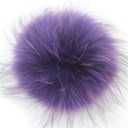 ECYC Ltd 5.9" Large Faux Fur Pompom Ball Detachable Soft Fluffy Faux Fur Pom Pom Balls with Snap Button Knitting Accessories for DIY Craft Hats Scarves Gloves Bags Keychains Charms, Purple