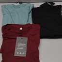 Ficerd 3 Pack Women's Maternity T Shirts, Short Sleeve Side Split Pregnancy Tops Casual Crew Neck Pregnant Tees Mama Clothes (Large, Black, Gray Green, Burgundy)