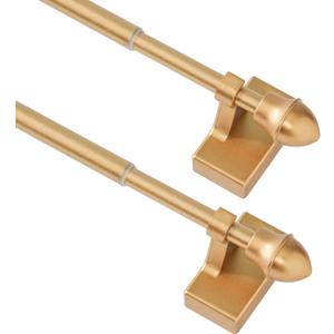 Magnetic Curtain Rods for Metal DoorsNo Tools Required,Multi-Use Adjustable Appliance for Windows Iron Steel Places09-16 Inch2 Pack,Gold