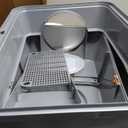 Stainless Steel Litter Box with Lid, 135 Flip-Top Extra Large Cat Litter Pan, Enclosed Metal Litter Box with Litter Scoop & Filter Pedal, Odor Free, Front & Top Dual Entry (Dark Gray)