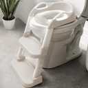 Jool Baby Potty Training Seat with 2 Step Ladder for Toddlers - Splash Guard, Adjustable Height (Oatmeal)