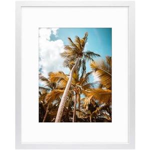 Frametory, 26x38Picture Frame - Made to Display  Photo with Mat - Wide Molding - Built in Hanging Features - Preinstalled Wall Mounting Hardware (White, 1 Pack)