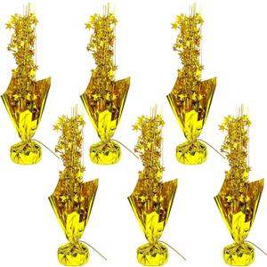 6 Pcs Gold Table Decorations Metallic Foil Spray Centerpiece Star Table for Party Birthday Wedding Anniversary Graduation Holiday Supplies Decor New Years