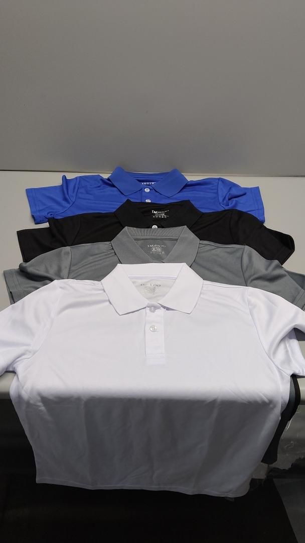 1 or 4 Pack Boys Mesh Athletic Polo Shirt Quick Dry Golf Moisture Wicking Active Short Sleeve for Youth Size M