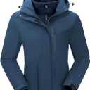 CAMELSPORTS Womens Ski Jackets Waterproof Fleece Snow Coat 3 in 1 Snowboarding Jackets Winter Warm Windbreaker Raincoat (Medium, Blue )