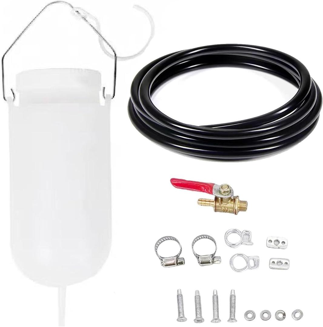 Auxiliary Gas Fuel Tank Universal Motorcycle Gas Tank Repair Tool Kit Auxiliary Fuel Tank 1L with Fuel Hose,Cut Off Valve and Lid with Air Outlet