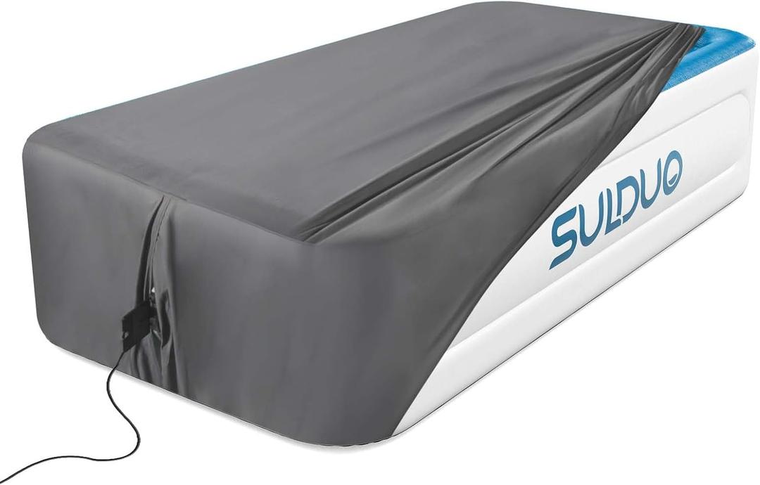 Twin Sheet for Air Mattress, 18'' Deep Soft Air Mattress Sheets- Inflatable Without Removal, Breathable Air Bed Mattress Cover Topper Protector, Fitted Sheet Full with Elastic Loop Hem, Gray