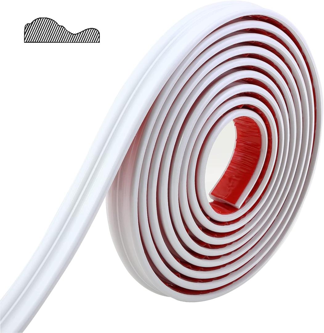 Gaahing Flexible Wall Molding Trim & Chair Rail | Peel and Stick Self-Adhesive Panel Moulding | DIY Home Decor on The Cabinet Door Mirror Frame, 16.4 ft x 1.3 in
