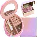 ITT Jewelry Box, Jewelry Organizer and storage for Women Girls, Travel Jewelry Case with Mirror, Make up Organizer, Jewelry Storage Holder, Birthday Gift Box Packaging, Accessories Box