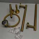 Brushed Gold Bathroom Hardware Accessories Set 4 Pieces,Towel Bar Set Stainless Steel Wall Mounted, Includes 24 in Hand Towel Bar, Towel Ring Holder,Toilet Paper Holder, Bathroom Towel Rack Set Gold