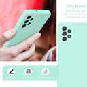 Vanjua [2 Pack] for Samsung Galaxy A32 5G Case, Stylish Liquid Silicone Slim Full-Body Protective Cover for Samsung Galaxy A32 5G 6.5 Inch Phone Case (Light Cyan+Violet)