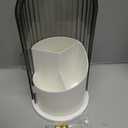 Toothbrush Holders with Sliding Lid, Rotating 3 Slots Bathroom Organizer Countertop, Tooth Brush Toothpaste Holder Bathroom Counter Stand Sink Organizer Caddy for Vanity Makeup Brushes Holder (White+transparent Black)