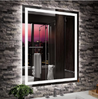 Amorho LED Mirror for Bathroom 24" X30" with Front Light and Backlit, Stepless Dimmable, Shatter-Proof, Memory, 3 Colors, Wall Mount (Horizontal/Vertical)
