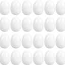 24 Pcs Easter Eggs Plastic Fillable Easter Eggs Bulk Empty Blank for Easter Basket Stuffers Fillers Easter Theme Party Favor Easter Hunt Stuffers Classroom Prize (White)