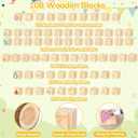 Baby Shower Games Blocks Set, 134 Pcs Wooden Blocks Kit for Baby Shower Party Gender Reveal Party Decorations(Green)